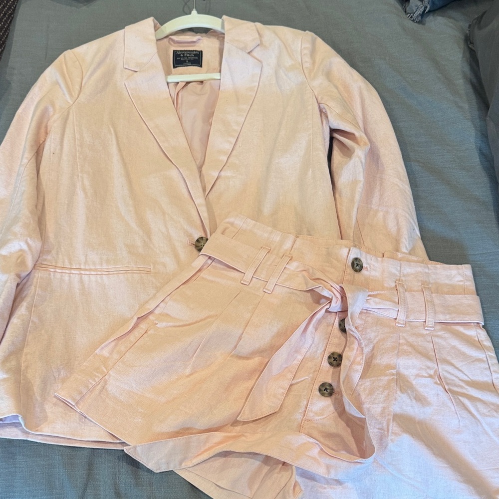 Abercrombie & Fitch Pink Blazer and Shorts Set